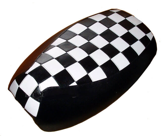 Yamaha Vino 125 Scooter Seat Cover, Black & White Checkers - Click Image to Close